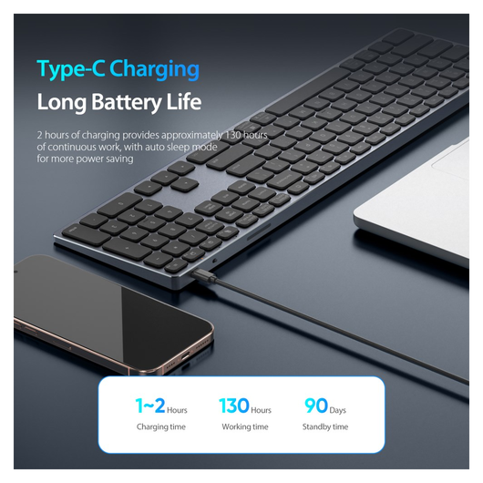Dux Ducis LK Series Draadloos Toetsenbord Bluetooth Keyboard Zwart afbeelding 5