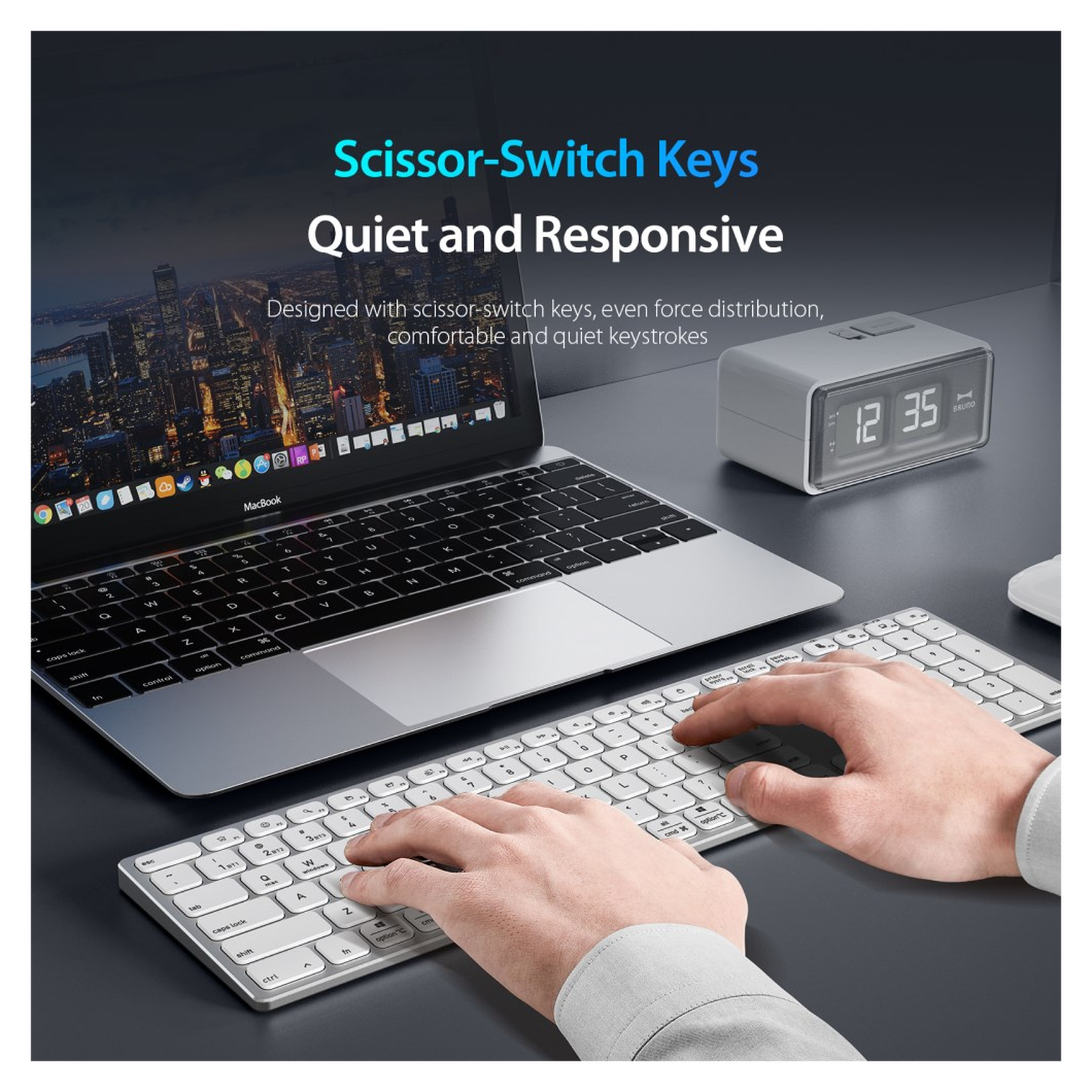 Dux Ducis LK Series Draadloos Toetsenbord Bluetooth Keyboard Wit afbeelding 3