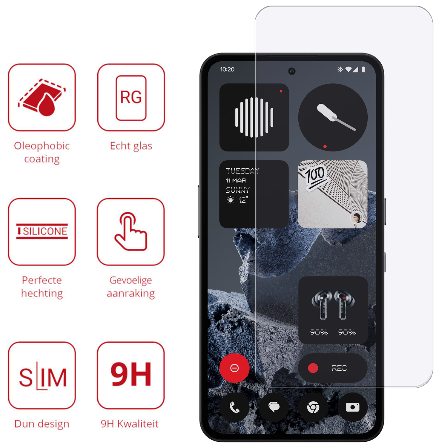 Rosso Nothing CMF Phone 2 Pro 9H Tempered Glass Screen Protector afbeelding 2
