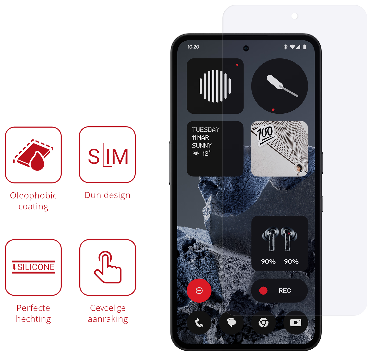 Rosso Nothing CMF Phone 2 Pro Screen Protector Case Friendly Folie Duo Pack afbeelding 2