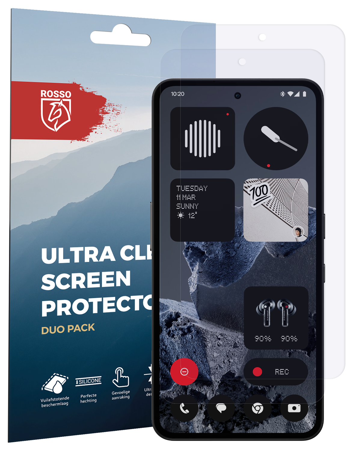Rosso Nothing CMF Phone 2 Pro Screen Protector Case Friendly Folie Duo Pack afbeelding 8