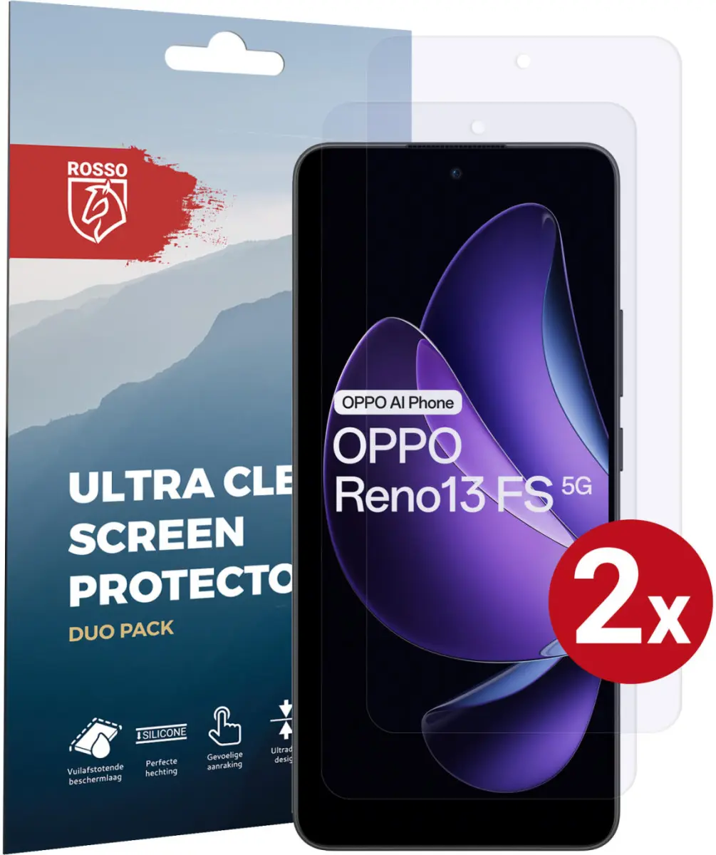 Rosso Oppo Reno 13 Screen Protector Case Friendly Folie Duo Pack afbeelding 1