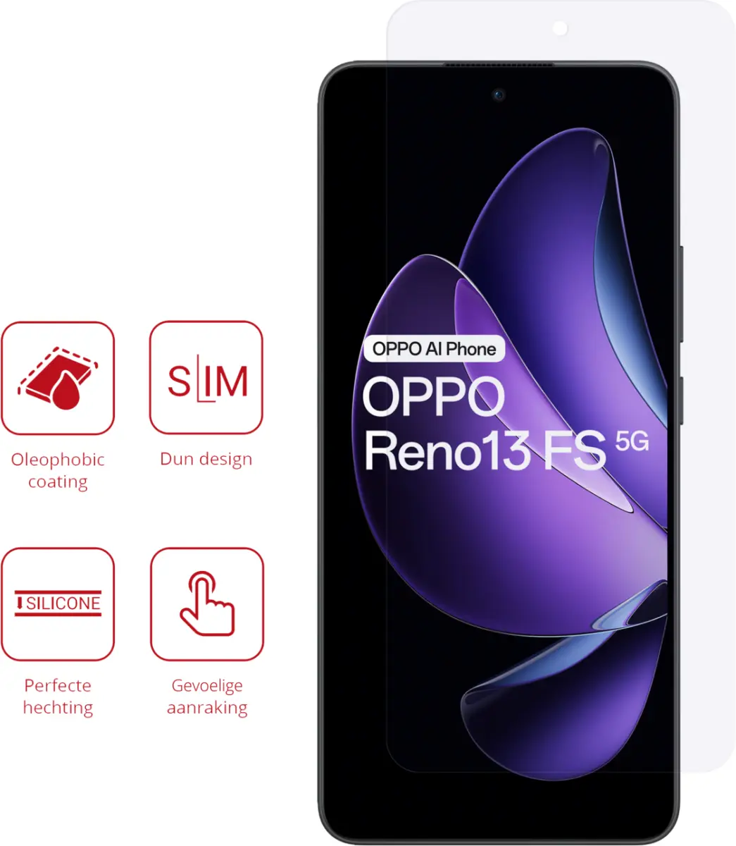 Rosso Oppo Reno 13 Screen Protector Case Friendly Folie Duo Pack afbeelding 2