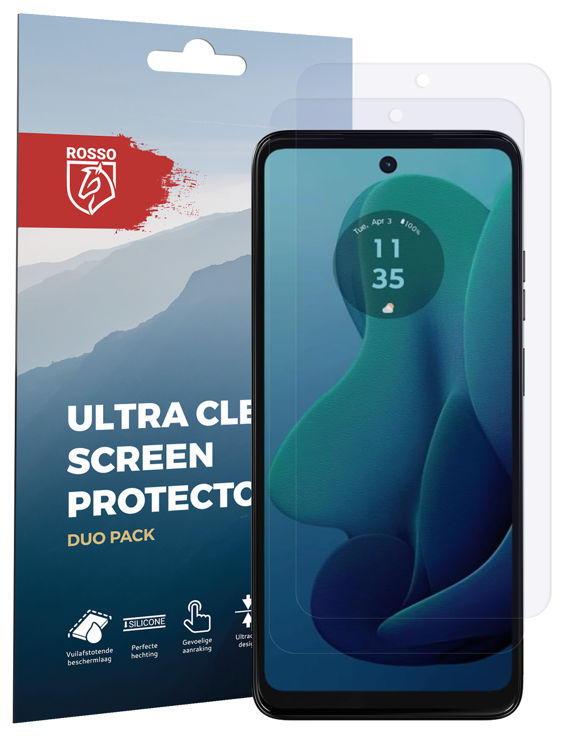 Rosso Motorola Moto G 5G (2024) Screen Protector Case Friendly Folie Duo Pack afbeelding 8