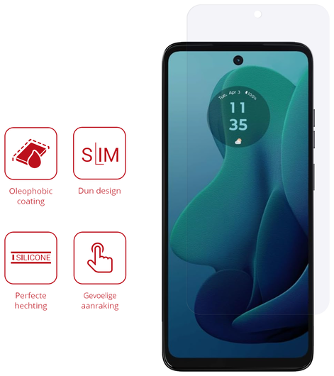 Rosso Motorola Moto G 5G (2024) Screen Protector Case Friendly Folie Duo Pack afbeelding 2