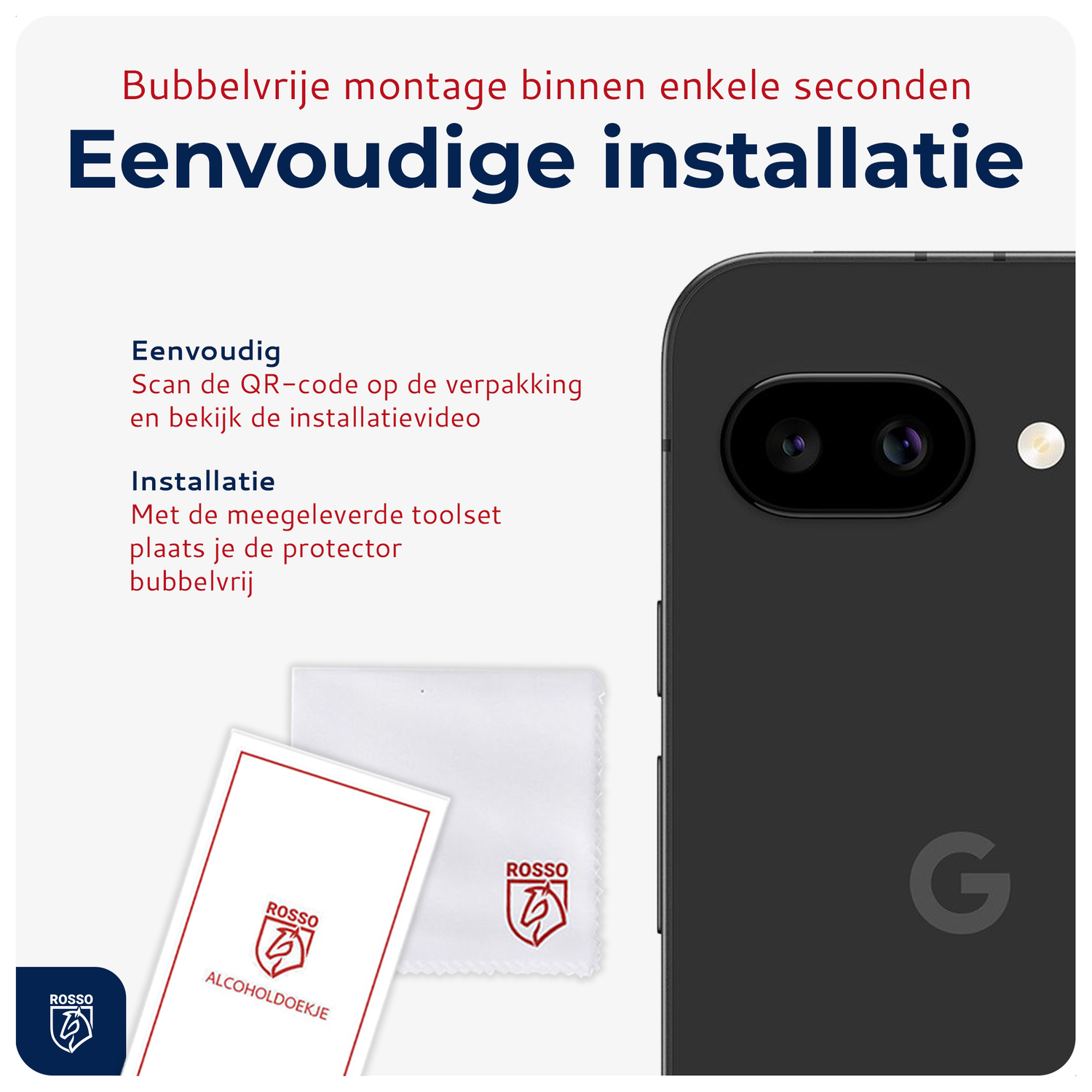 Rosso Google Pixel 9a Camera Lens Protector Transparant afbeelding 6
