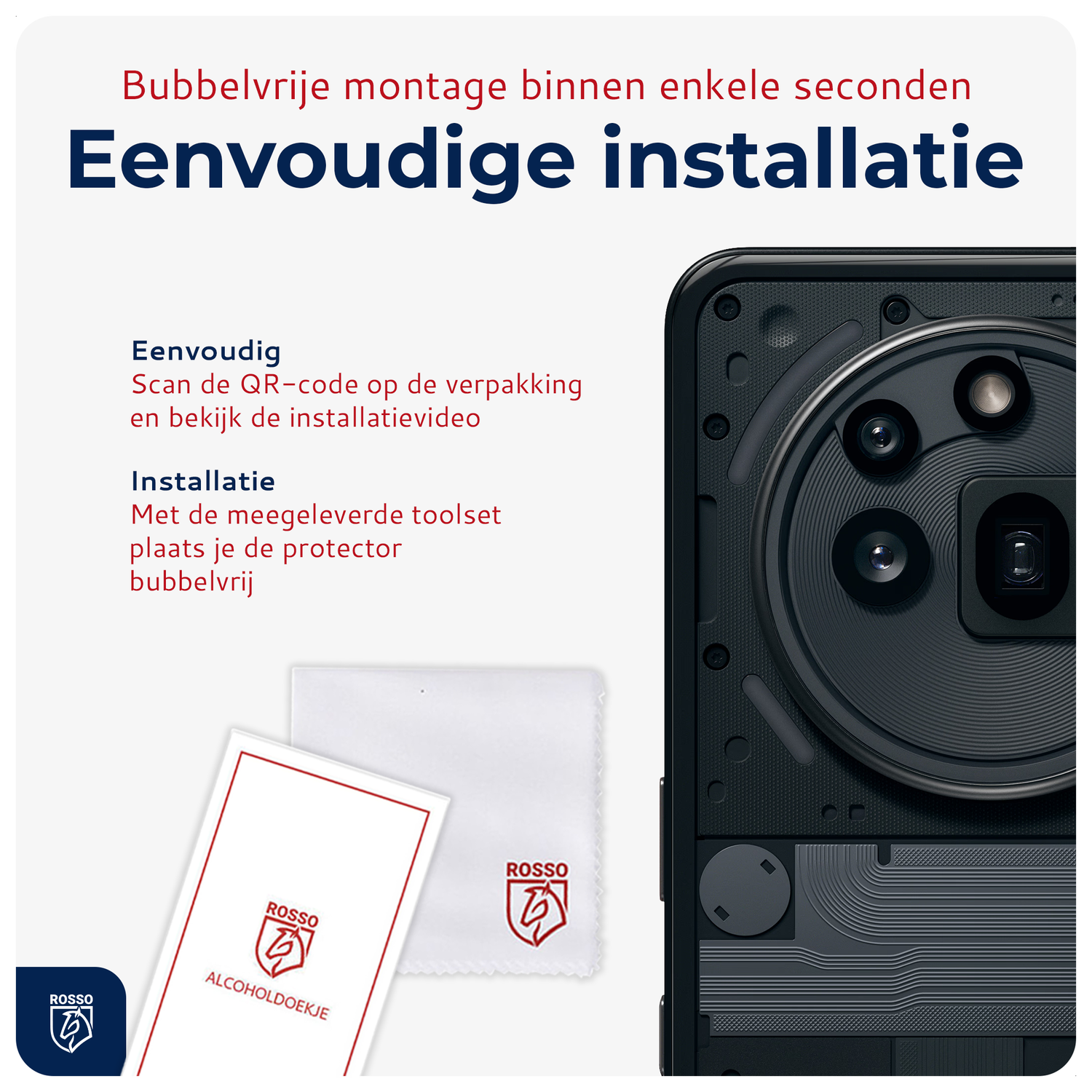 Rosso Nothing Phone (3a) Pro Camera Lens Protector Transparant afbeelding 6