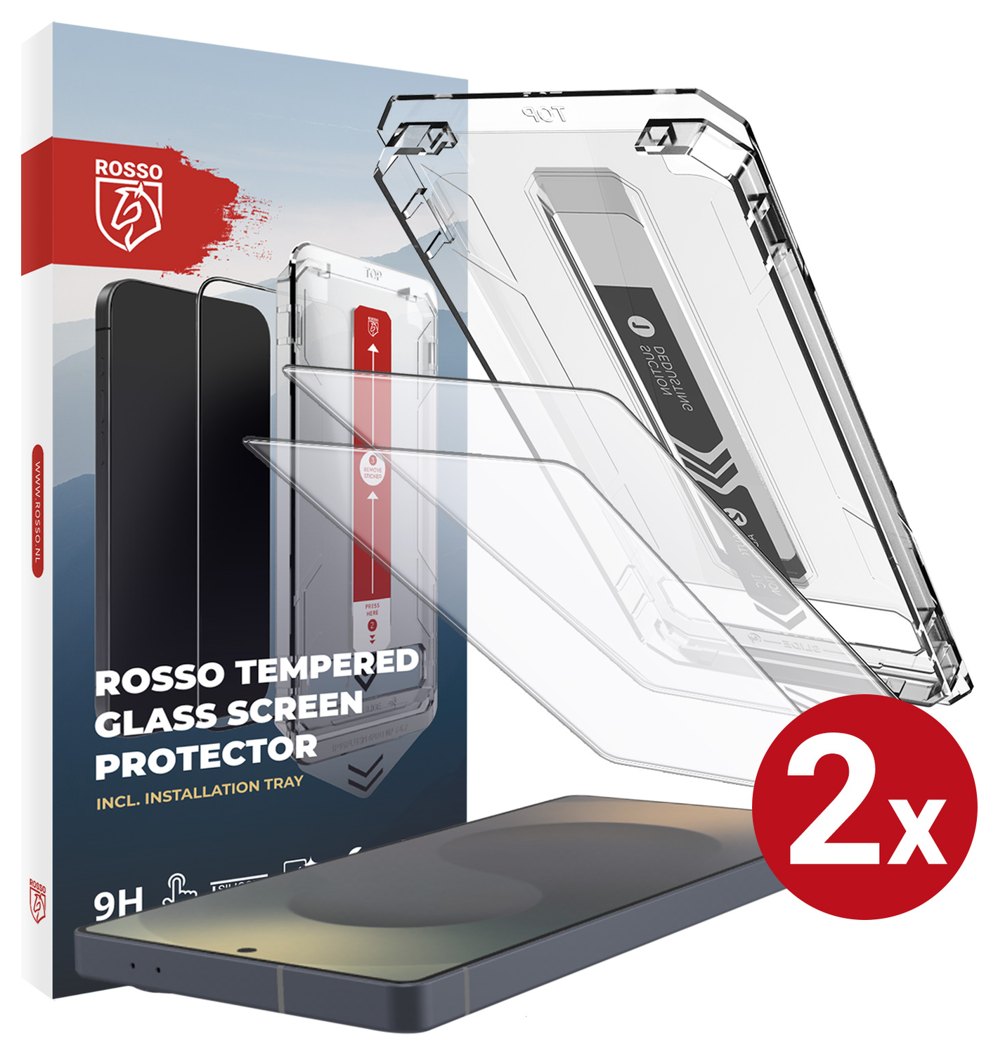 Rosso Samsung Galaxy S25 Ultra Tempered Glass met Installatietray (2-Pack) afbeelding 1