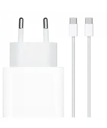 Originele Apple 20W USB-C Oplader met Geweven USB-C Kabel 1 Meter Wit afbeelding