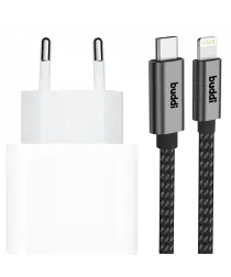 Originele Apple 20W USB-C Oplader met Buddi Lightning Kabel 1 Meter