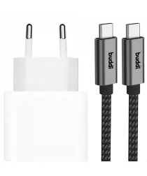 Originele Apple 20W USB-C Oplader met Buddi USB-C Kabel 1 Meter afbeelding