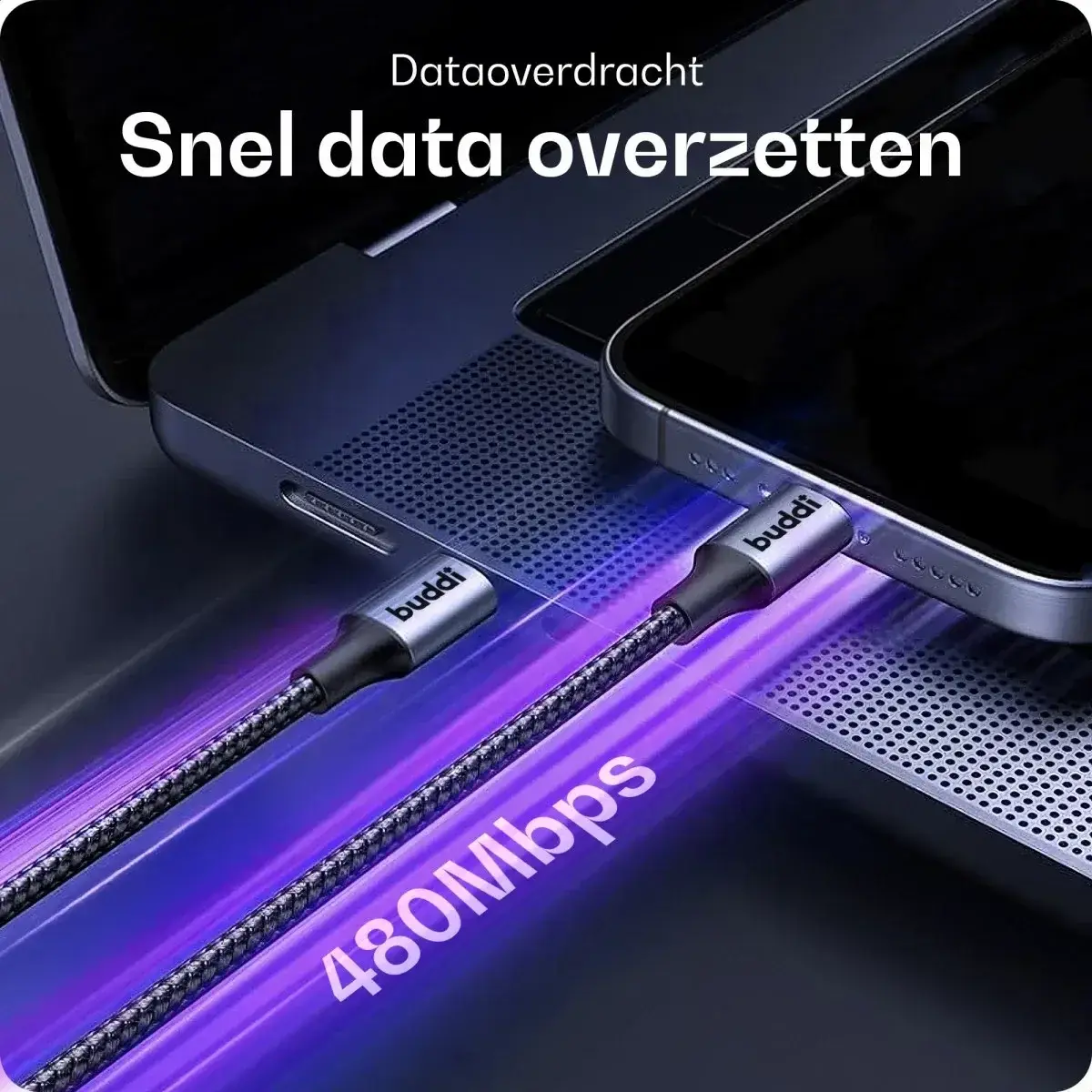 Originele Apple 20W USB-C Oplader met Buddi USB-C Kabel 1M Zwart afbeelding 8