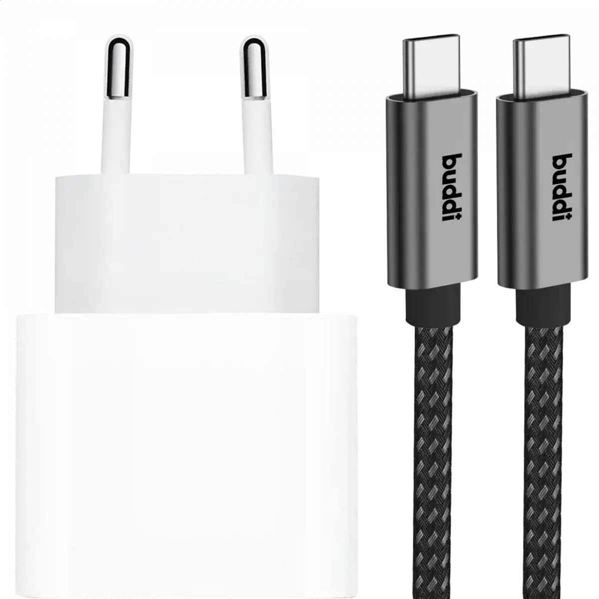 Originele Apple 20W USB-C Oplader met Buddi USB-C Kabel 1M Zwart afbeelding 9