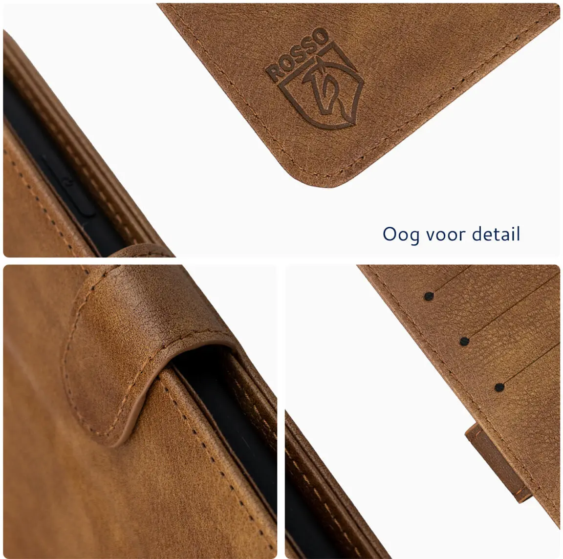 Rosso Element Oppo Reno 13 F Hoesje Book Case Wallet Bruin afbeelding 4