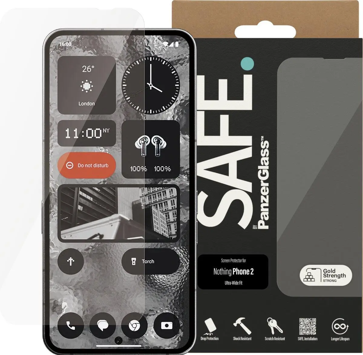 PanzerGlass SAFE Ultra-Wide Fit Nothing Phone (2) Screen Protector afbeelding 1