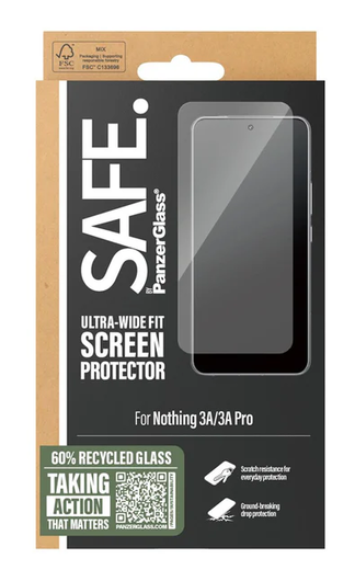 PanzerGlass SAFE Ultra-Wide Fit Nothing Phone (3a) / (3a) Pro Screen Protector afbeelding 3