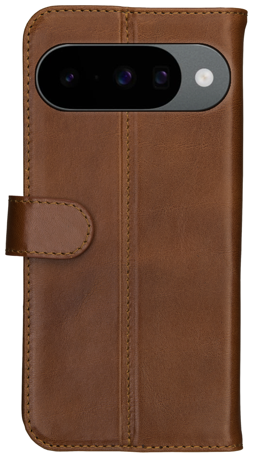 Rosso Deluxe Google Pixel 10 / 10 Pro Hoesje Echt Leer Book Case Bruin afbeelding 1
