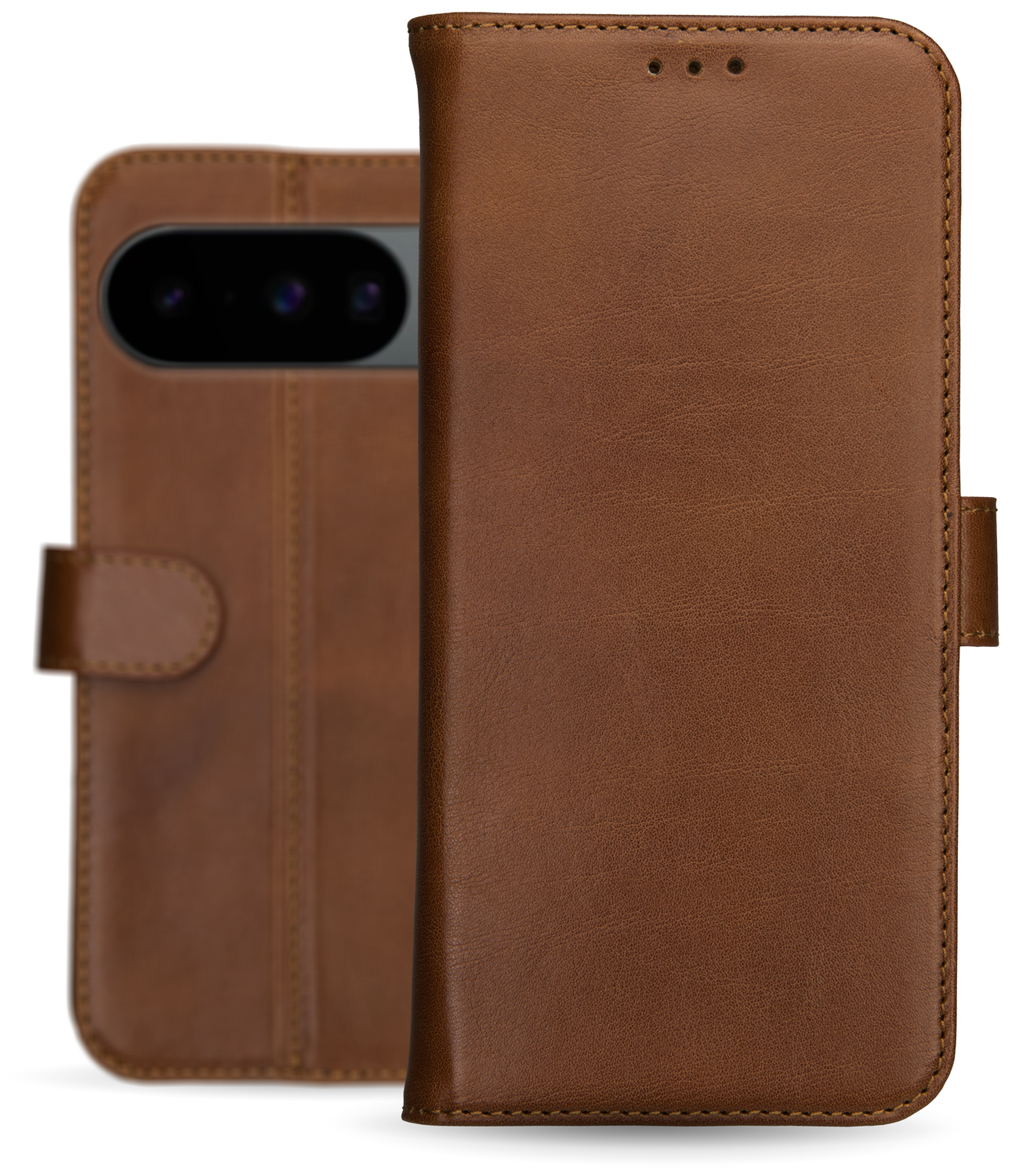 Rosso Deluxe Google Pixel 10 / 10 Pro Hoesje Echt Leer Book Case Bruin afbeelding 8