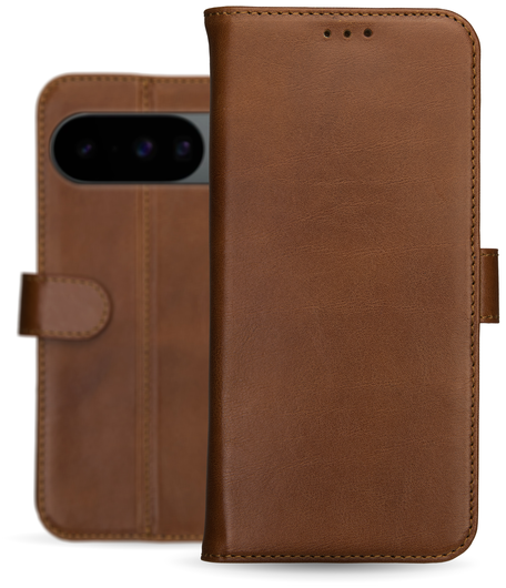 Rosso Deluxe Google Pixel 10 / 10 Pro Hoesje Echt Leer Book Case Bruin afbeelding 8