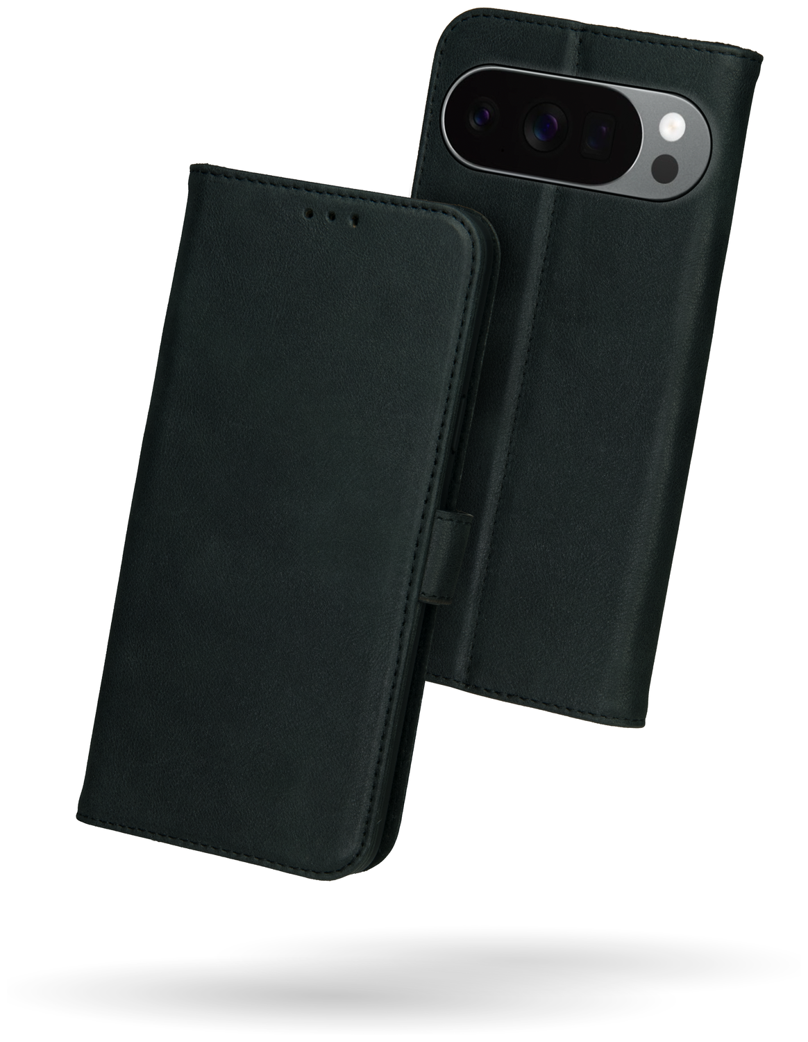 Rosso Deluxe Google Pixel 10 Pro XL Hoesje Echt Leer Book Case Zwart afbeelding 12