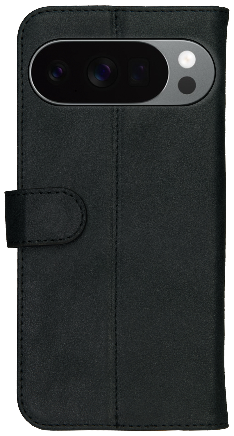 Rosso Deluxe Google Pixel 10 Pro XL Hoesje Echt Leer Book Case Zwart afbeelding 2