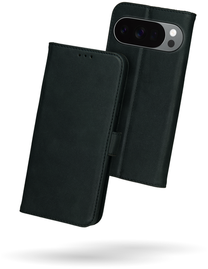 Rosso Deluxe Google Pixel 10 Pro XL Hoesje Echt Leer Book Case Zwart afbeelding 12