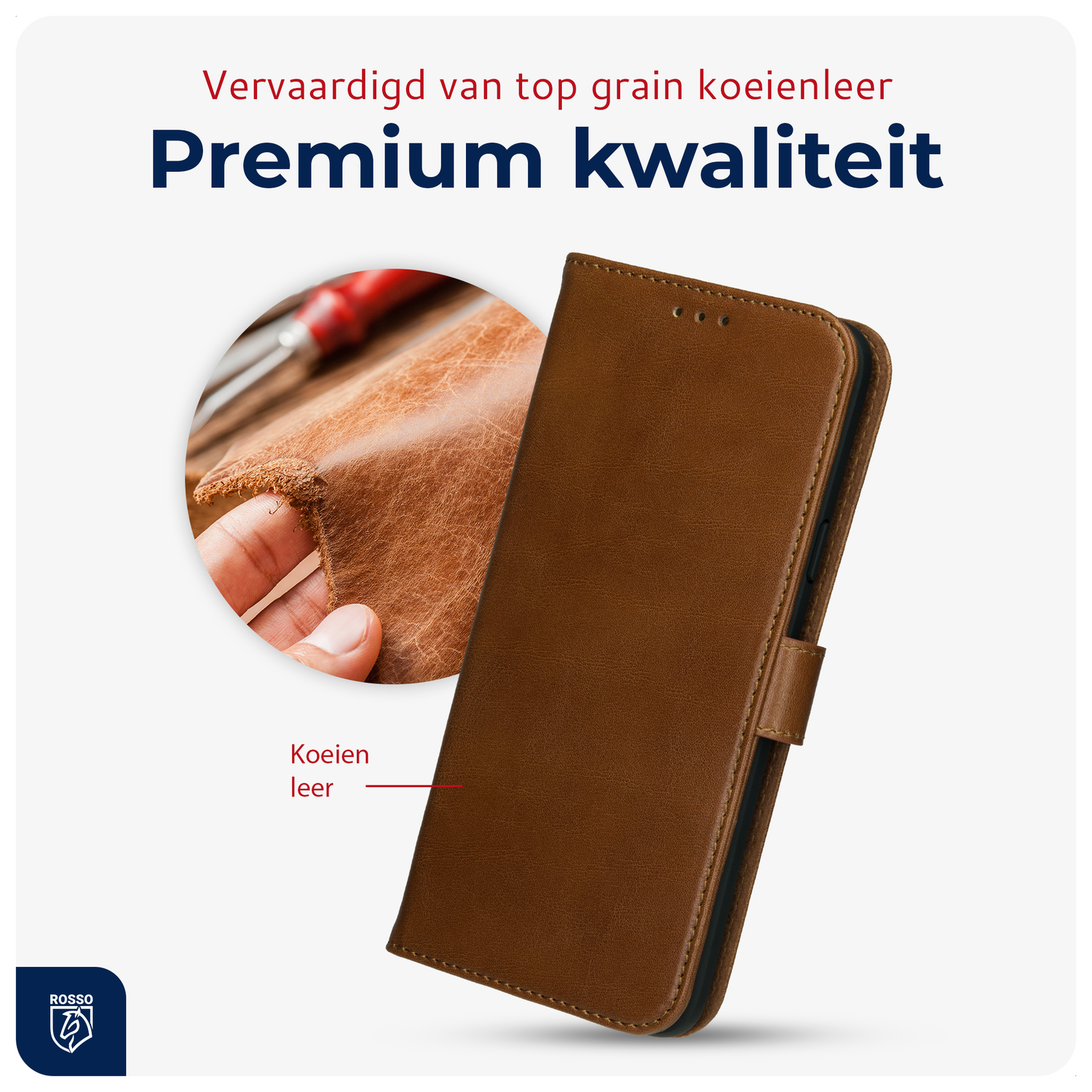 Rosso Deluxe Google Pixel 10 Pro XL Hoesje Echt Leer Book Case Bruin afbeelding 4