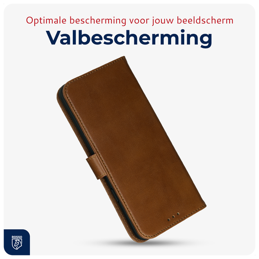 Rosso Deluxe Google Pixel 10 Pro XL Hoesje Echt Leer Book Case Bruin afbeelding 7