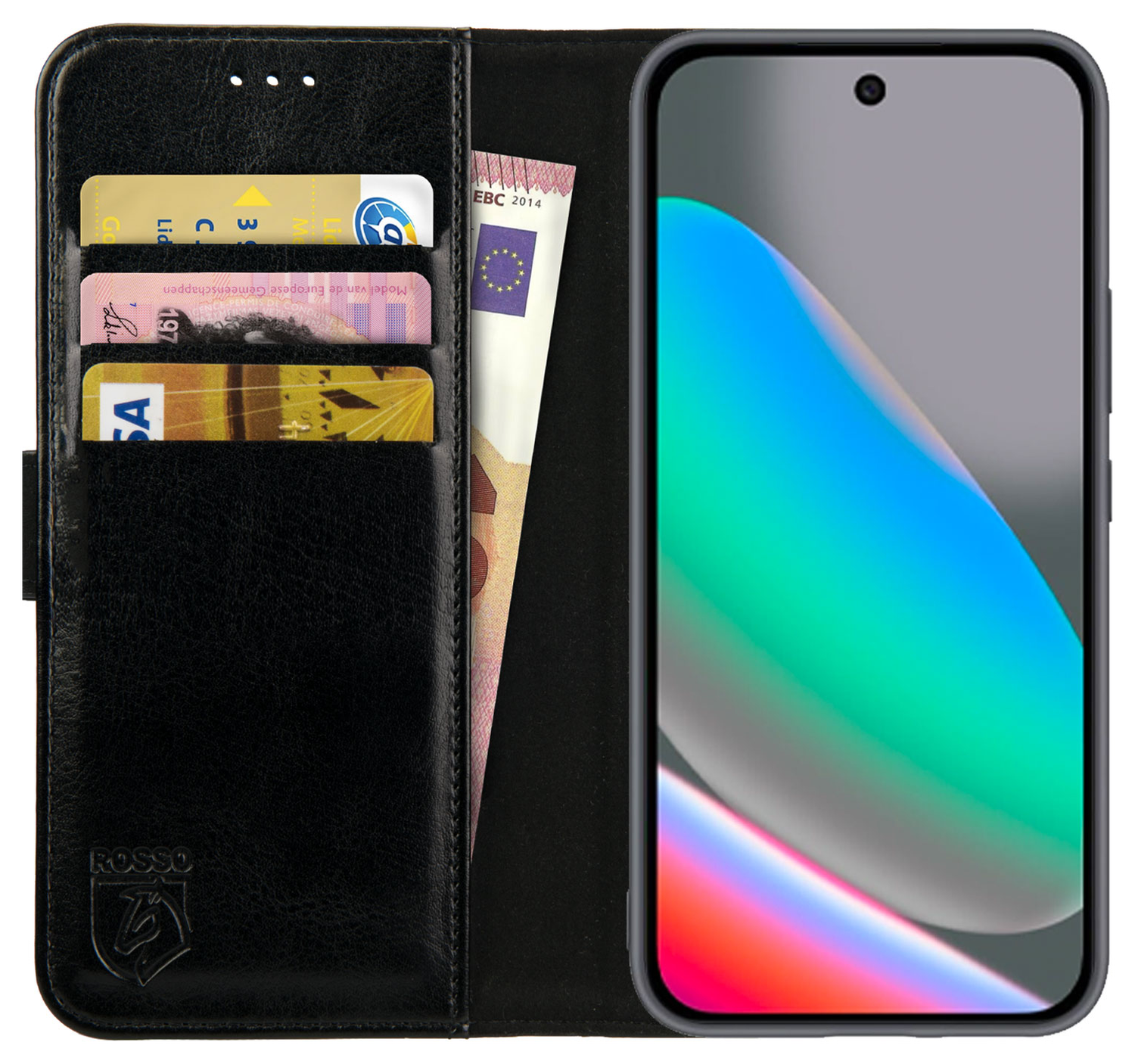 Rosso Element Google Pixel 10 / 10 Pro Hoesje Book Case Wallet Zwart afbeelding 1
