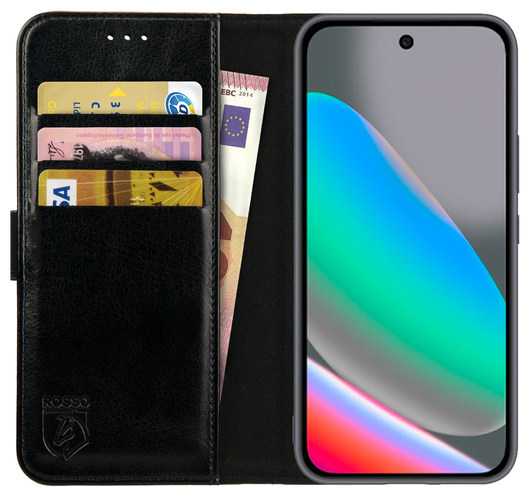 Rosso Element Google Pixel 10 / 10 Pro Hoesje Book Case Wallet Zwart afbeelding 1