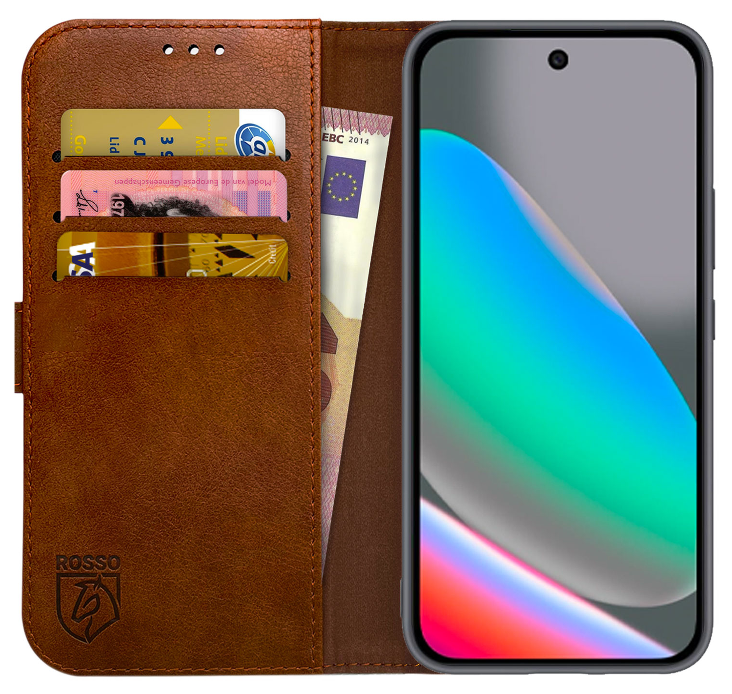 Rosso Element Google Pixel 10 / 10 Pro Hoesje Book Case Wallet Bruin afbeelding 1