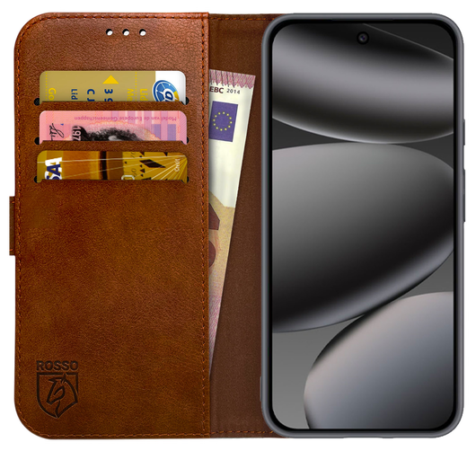 Rosso Element Google Pixel 10 Pro XL Hoesje Book Case Wallet Bruin afbeelding 1