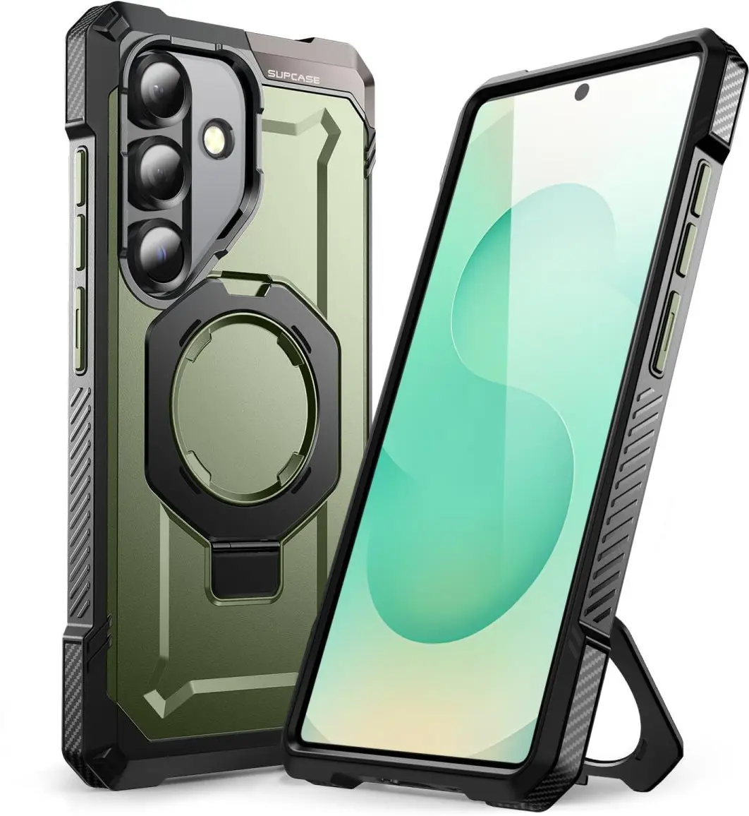 SUPCASE UB Grip Samsung Galaxy S25 Hoesje MagSafe / Qi2 Kickstand Groen afbeelding 1