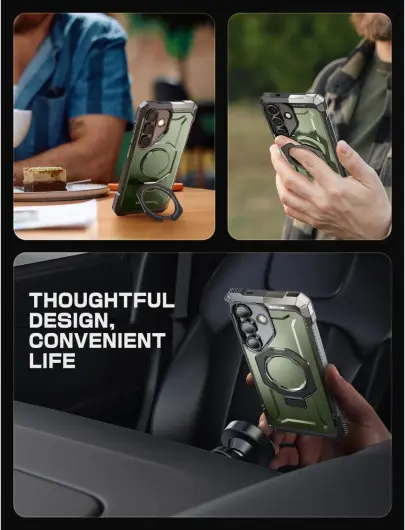 SUPCASE UB Grip Samsung Galaxy S25 Hoesje MagSafe / Qi2 Kickstand Groen afbeelding 10