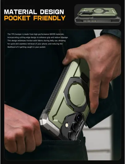 SUPCASE UB Grip Samsung Galaxy S25 Hoesje MagSafe / Qi2 Kickstand Groen afbeelding 8