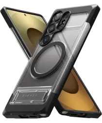 Ringke UX Magnetic Samsung Galaxy S25 Ultra Hoesje MagSafe Smoke Black afbeelding