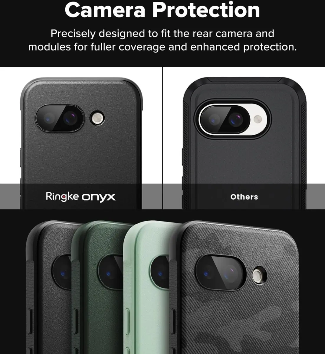 Ringke Onyx Google Pixel 9a Hoesje Flexibel TPU Back Cover Zwart afbeelding 8