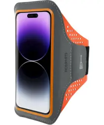 Mobiparts Sportarmband voor Apple iPhone 16 / 16 Pro Oranje afbeelding