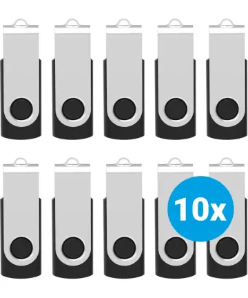 SBG USB Stick 2GB Flash Drive USB 2.0 10 Pack Zwart Geheugenkaarten