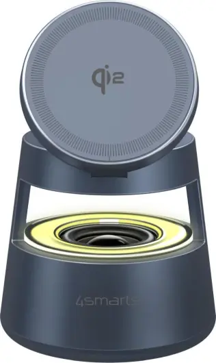 4smarts Aura Sound 3-in-1 Qi2 Draadloze Oplader Smartphone/AirPods/Watch Grijs afbeelding 2