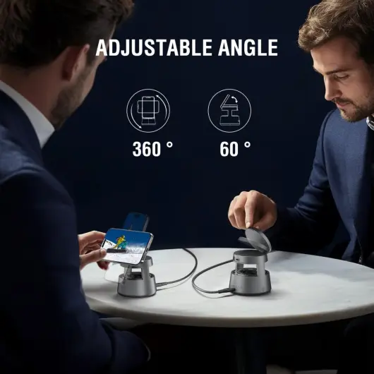 4smarts Aura Sound 3-in-1 Qi2 Draadloze Oplader Smartphone/AirPods/Watch Grijs afbeelding 4