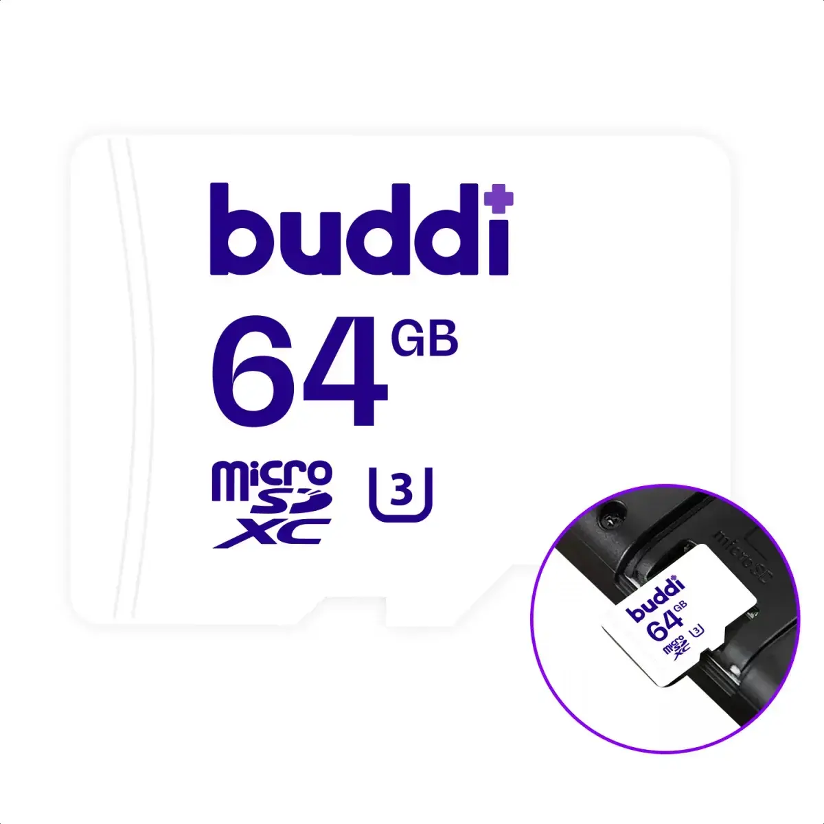 Buddi MicroSDXC Nintendo Switch Geheugenkaart 64GB Wit afbeelding 1