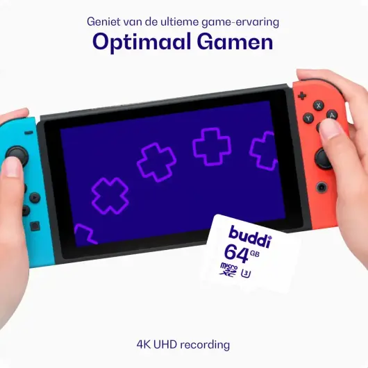 Buddi MicroSDXC Nintendo Switch Geheugenkaart 64GB Wit afbeelding 2
