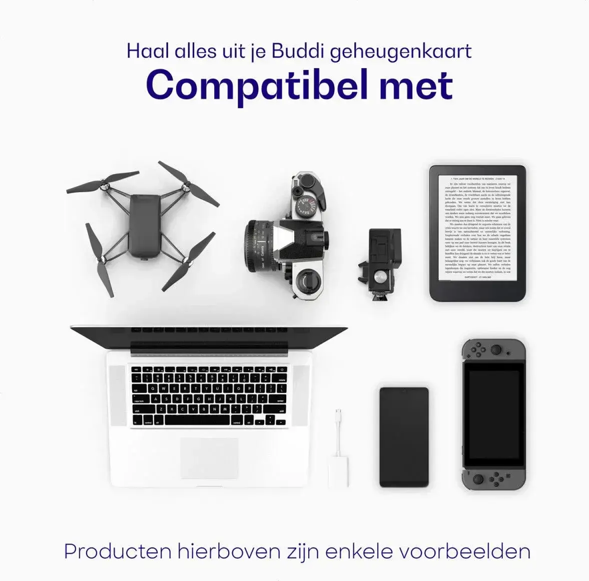 Buddi MicroSDXC Geheugenkaart met SD Kaart Adapter 512GB 3-Pack afbeelding 2