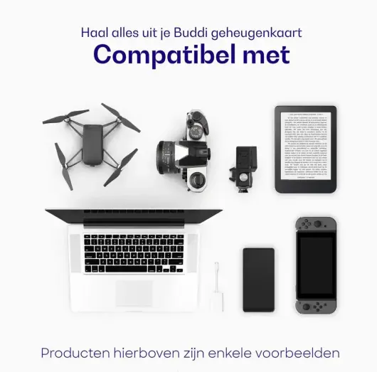 Buddi MicroSDXC Geheugenkaart met SD Kaart Adapter 512GB 3-Pack afbeelding 2