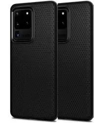 2x Spigen Liquid Air Samsung Galaxy S20 Ultra Hoesje Back Cover Zwart afbeelding