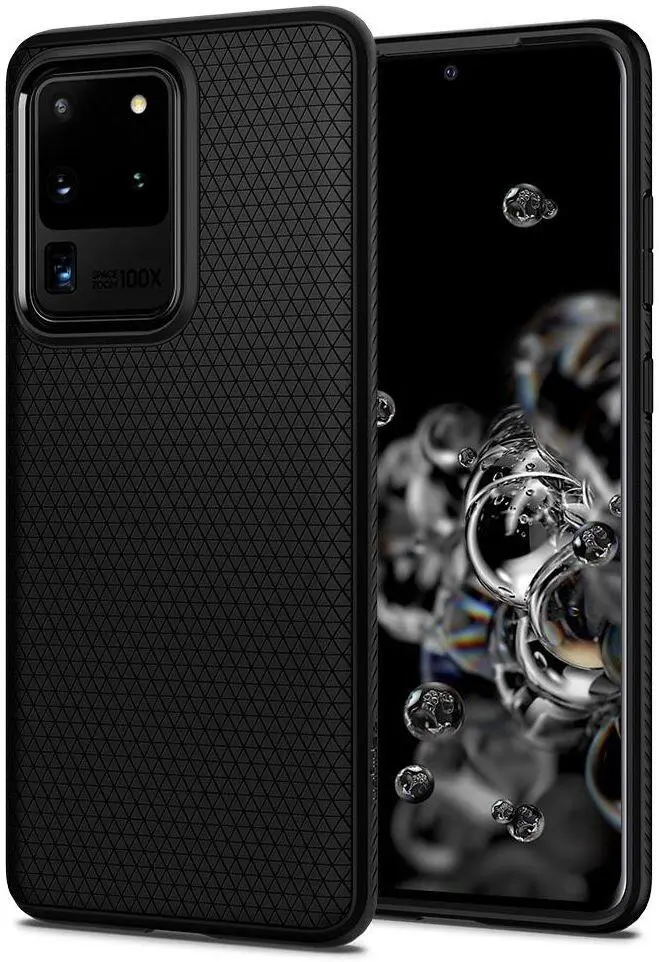 2x Spigen Liquid Air Samsung Galaxy S20 Ultra Hoesje Back Cover Zwart afbeelding 2