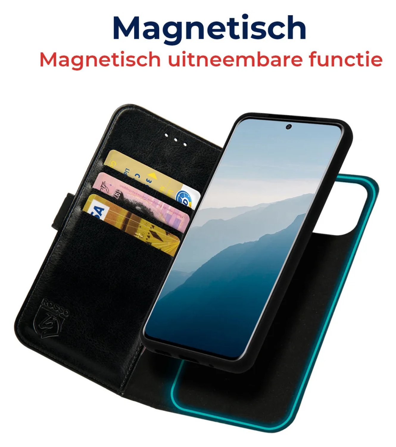 Rosso Element Uitneembaar 2-in-1 Samsung Galaxy A56 Hoesje Zwart afbeelding 2