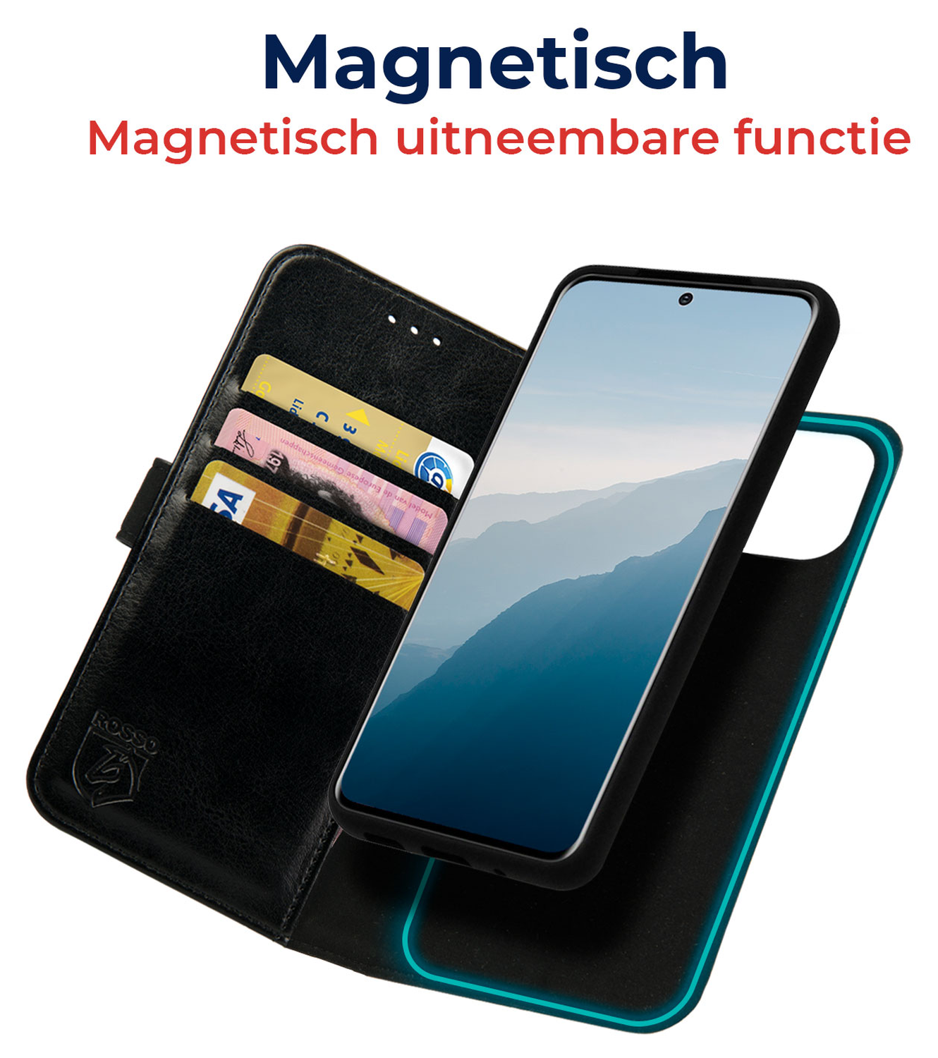 Rosso Element Uitneembaar 2-in-1 Apple iPhone 16e Hoesje Zwart afbeelding 2