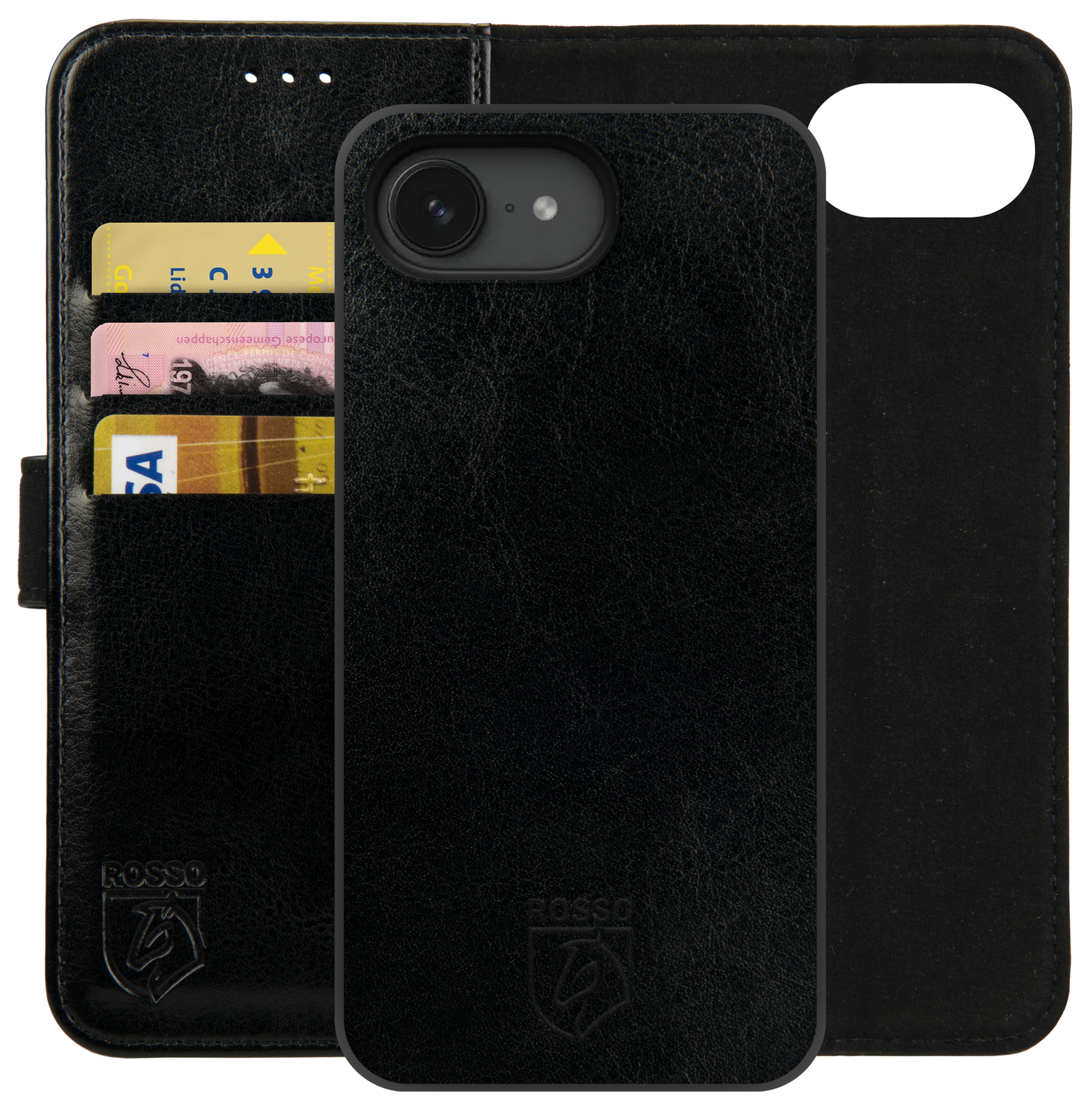 Rosso Element Uitneembaar 2-in-1 Apple iPhone 16e Hoesje Zwart afbeelding 1